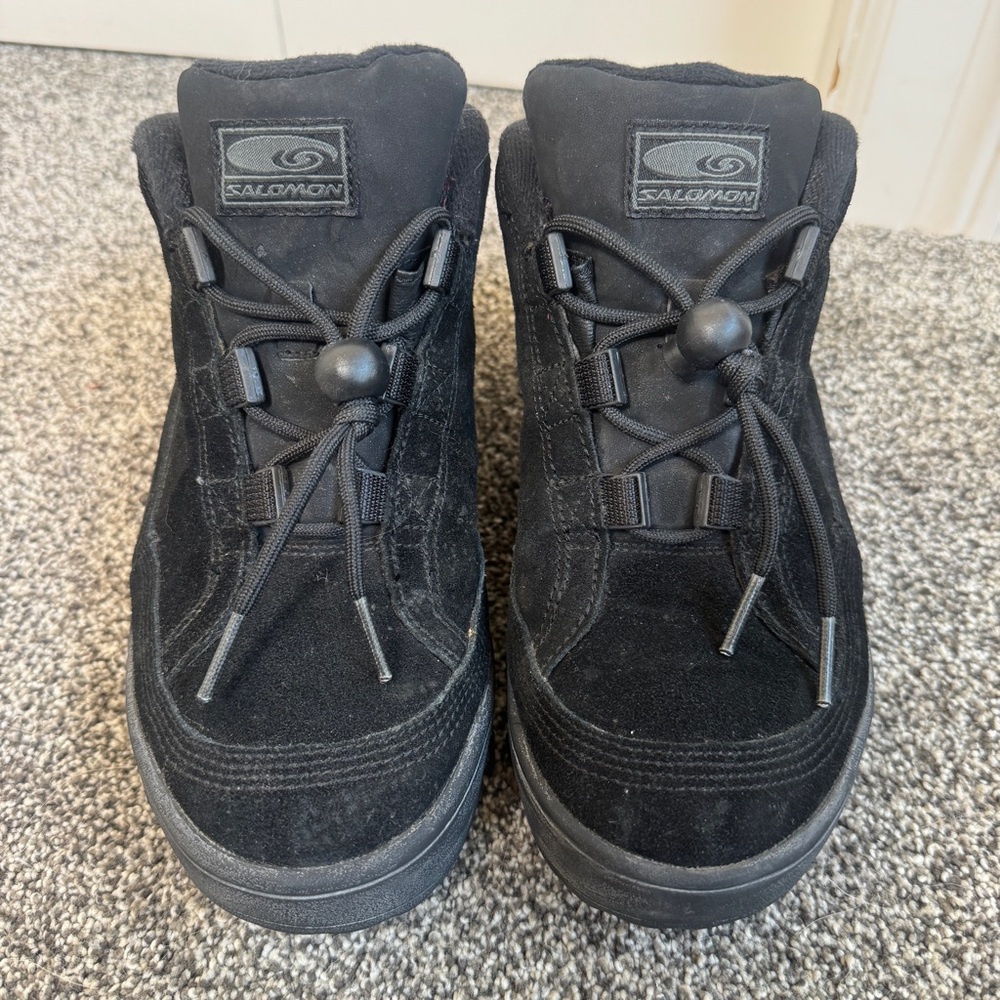 Vintage Salomon Sieve Hiking Shoes Men’s 8 Black Trail Sneakers Toggle Lace EU40 - Picture 2 of 9